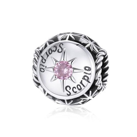 925 Sterling Silver Zodiac Zircon Bead Bracelet / Necklace Set Scorpio Style - Scorpio