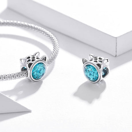 925 Sterling Silver Cat Ear Bead Bracelet / Necklace Accessory