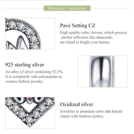 925 Sterling Silver Love Mother Heart Pendant For Diy Bracelets & Necklaces