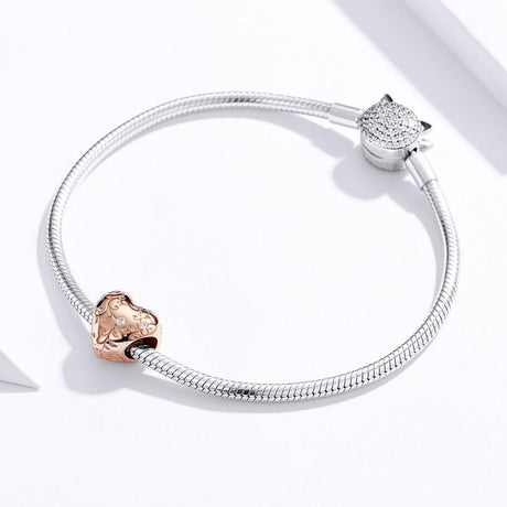 925 Sterling Silver Retro Rose Gold Beaded Bracelet Accessory