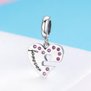 925 Sterling Silver Diamond Heart Spoon Bracelet