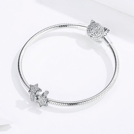 925 Sterling Silver Star Beaded Bracelet / Necklace Set