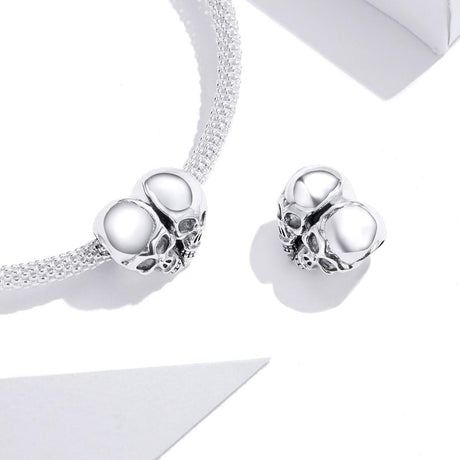 925 Sterling Silver Skull Beads For Diy Bracelets & Necklaces