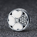 925 Sterling Silver Diamond Petal Bead Bracelet Happiness