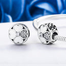 925 Sterling Silver Diamond Petal Bead Bracelet Happiness