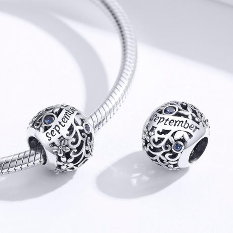 925 Sterling Silver Diy Birthstone Bracelet & Necklace Set September Style - September