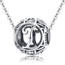 925 Sterling Silver 26 English Letter Beads For Diy Bracelets & Necklaces Style - I