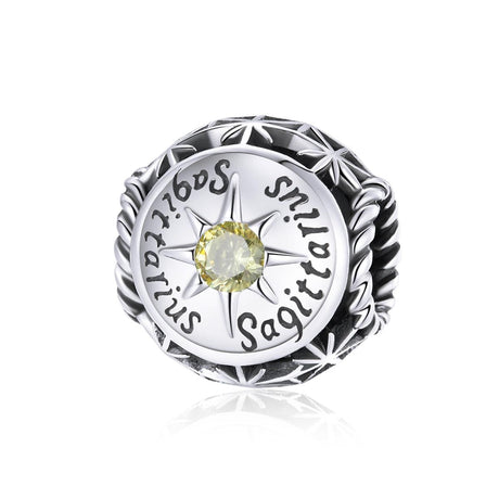 925 Sterling Silver Zodiac Beads For Diy Bracelets & Necklaces Sagittarius Style - Sagittarius