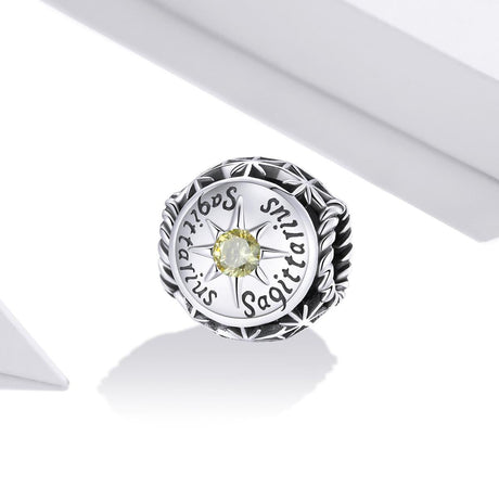 925 Sterling Silver Zodiac Beads For Diy Bracelets & Necklaces Sagittarius Style - Sagittarius