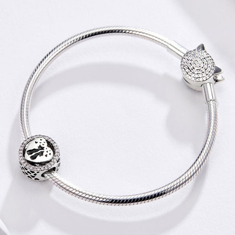 925 Sterling Silver Love Cat Heart Beads For Diy Bracelets & Necklaces