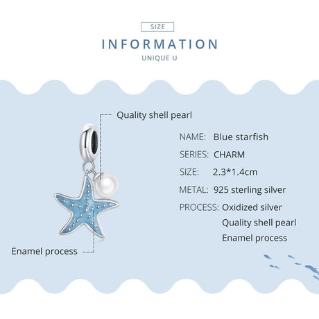 925 Sterling Silver Starfish Pendant For Diy Bracelets & Necklaces