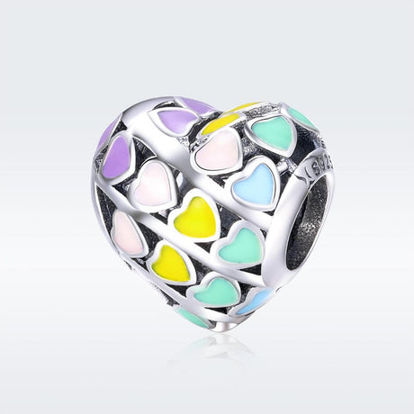 925 Sterling Silver Diy Bracelet Accessory Heart Shaped Oil Drop Beads
