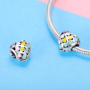925 Sterling Silver Diy Bracelet Accessory Heart Shaped Oil Drop Beads