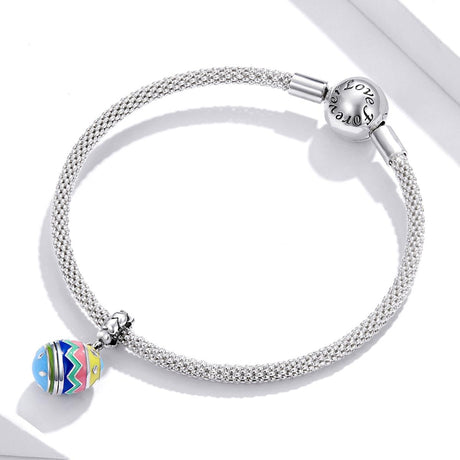 925 Sterling Silver Lucky Egg Pendant For Diy Bracelets & Necklaces