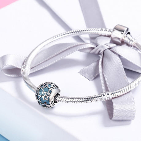 925 Sterling Silver Starry Sky Beads For Diy Bracelets & Necklaces