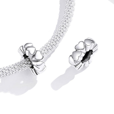 925 Sterling Silver Heart Beads For Diy Bracelets & Necklaces