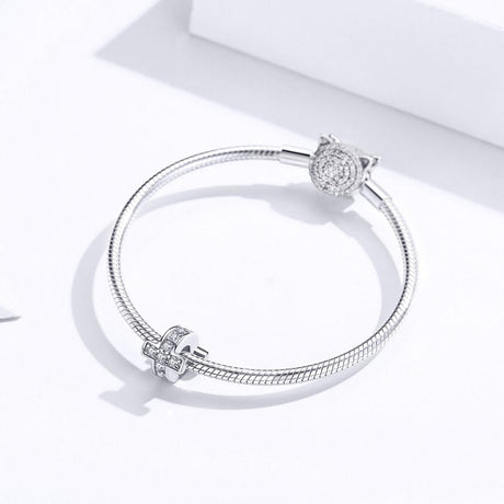 925 Sterling Silver Diy Cross Beaded Bracelet Accessories