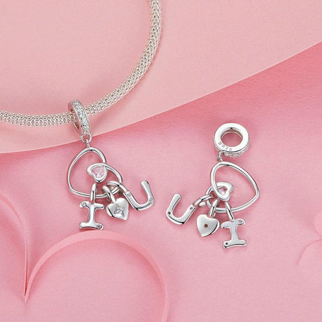 925 Sterling Silver Platinum Plated Love Letter Pendant
