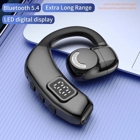 Wireless Earbuds with Digital Display and Stereo Sound - Black