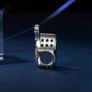 925 Sterling Silver Platinum Plated Skull Bass Pendant