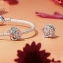 925 Sterling Silver Rose Gold Shining Rose Beads