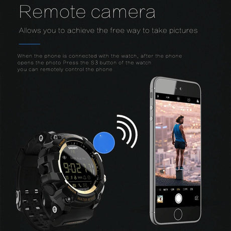 Lcd Screen 50M Waterproof Smart Watch Support Information Reminder / Remote Camera / Walking Motion Monitor Black