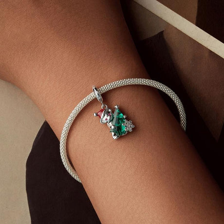 925 Sterling Silver Christmas Bear Pendant
