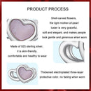 925 Sterling Silver Platinum Plated Pink Heart Diy Beads
