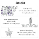 925 Sterling Silver Platinum Plated Butterfly Diy Beads
