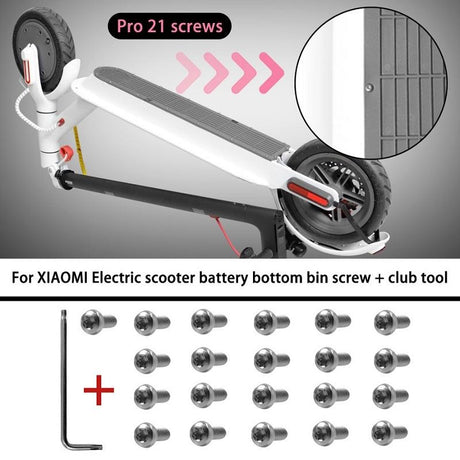 21-piece Battery Compartment Screws Set for Xiaomi Mijia M365 Pro - White