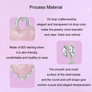 925 Sterling Silver Platinum Plated Bow Heart Pendant Beads