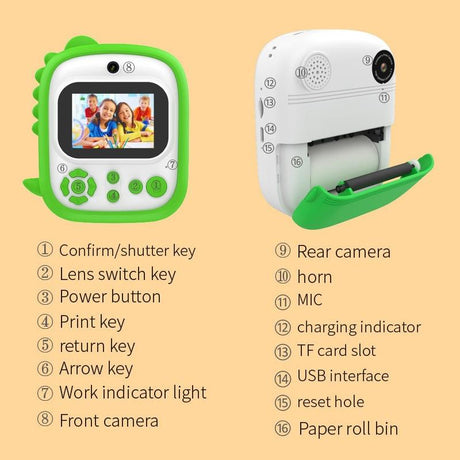 Instant Printing Camera With 2.4 Hd Screen And 32Gb Tf Card