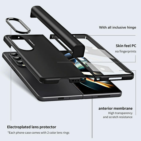For Samsung Galaxy Z Fold4 5G Skin Feel Contact Lens Case - Black