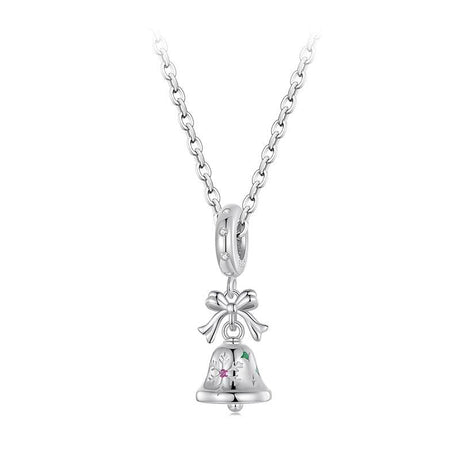 925 Sterling Silver Bow Bell Bracelet Pendant Festival Beads