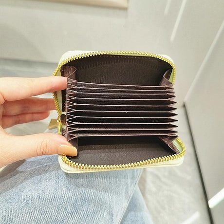Cute Bear Print Multi Slot Card Holder Anti Degaussing Design - Black