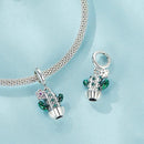 925 Sterling Silver Diy Desert Cactus Potted Pendant