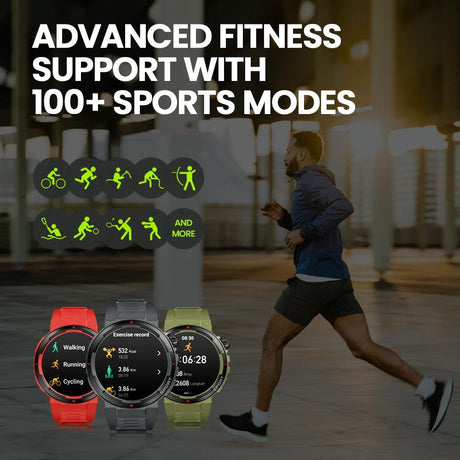1.43 Inch Fitness & Wellness Smart Watch 24H Health Monitoring - Flame Red