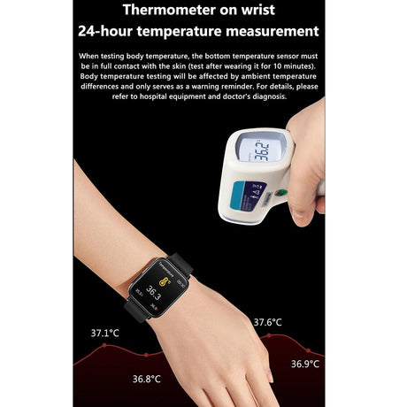 1.91 Inch Waterproof Smart Watch With Ai Diagnosis & Health Monitoring - Black