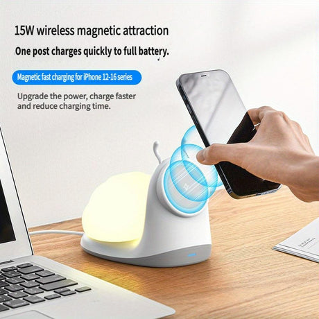 Wireless Charger With Night Light White