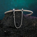 925 Sterling Silver Cross Safety Chain Bracelet