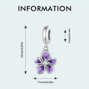 925 Sterling Silver Flower Pendant For Diy Bracelets & Purple Beads