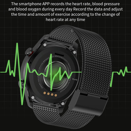 1.28 Inch Ips Screen Smart Watch With Bluetooth Call & Sleep Monitoring - Black