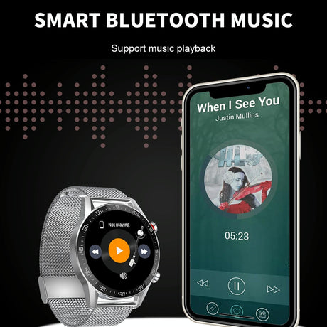 1.28 Inch Ips Screen Smart Watch With Bluetooth Call & Sleep Monitoring - Black