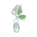 925 Sterling Silver Platinum Plated Butterfly Water Drop Diy Beads