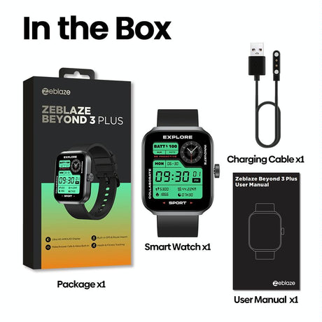 Stylish 1.78 Inch Gps Smart Watch With Bluetooth Calling Heart Rate & Blood Oxygen - Black