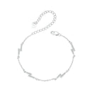 925 Sterling Silver Platinum Plated Lightning Bracelet In
