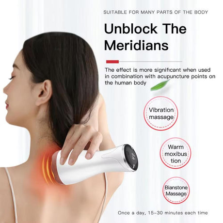 9-Speed Electric Hot Compress Massager For Whole Body Gua Sha - Red