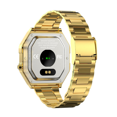Waterproof Steel Smart Watch With Colour Screen - Black