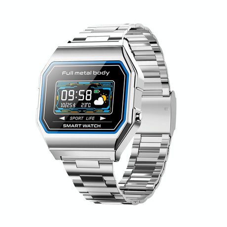 Waterproof Steel Smart Watch With Colour Screen - Black