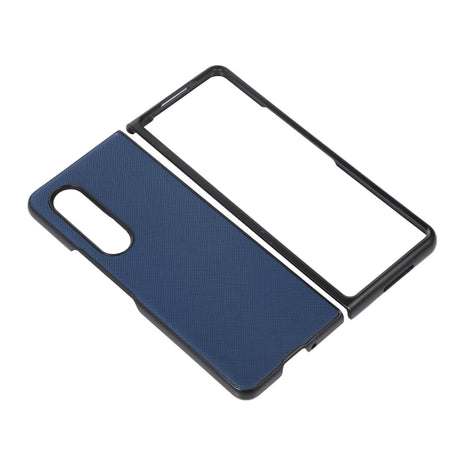 Fold 4 Cross Texture Pu Leather Case - Black